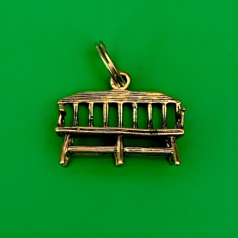 .925 Garden Bench Sterling Silver Jewelry Charm